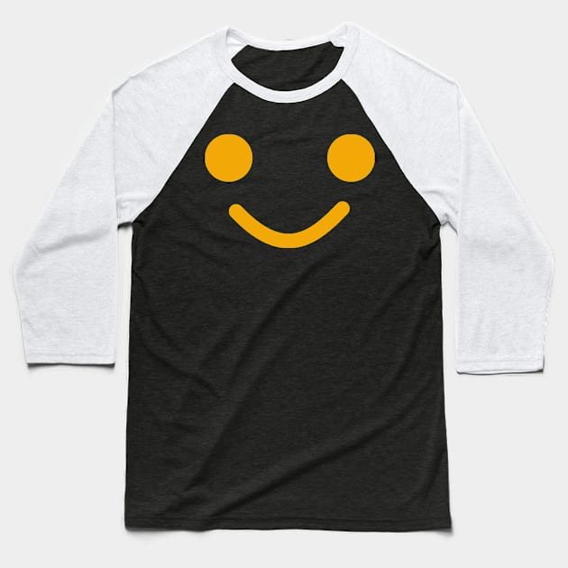 Smiling Minifig Face Baseball T-Shirt by ChilleeW